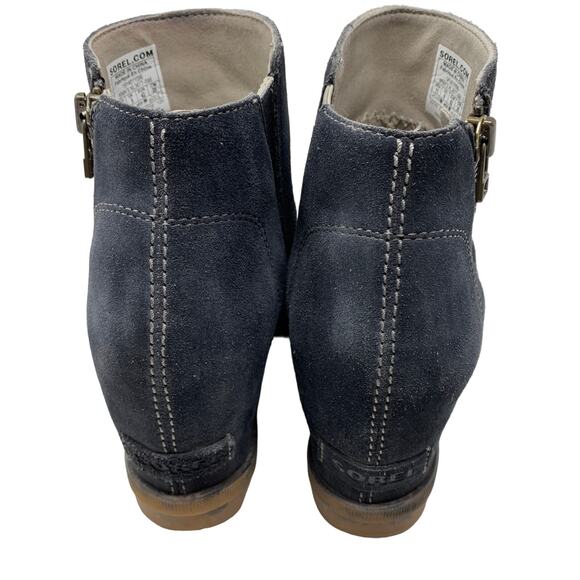 Sorel Joan Of Arctic Wedge Zip Ankle Boots Womens 11 Dark Gray Suede *READ - Picture 5 of 8